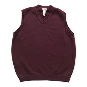 Vintage L.L. Bean Men's Sweater Vest Burgundy Size XL Tall Academic Indie